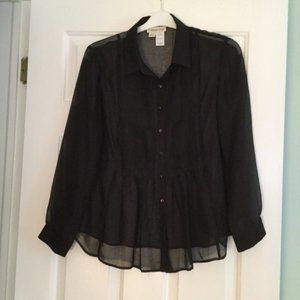 Coldwater Creek Black Sheer Blouse
